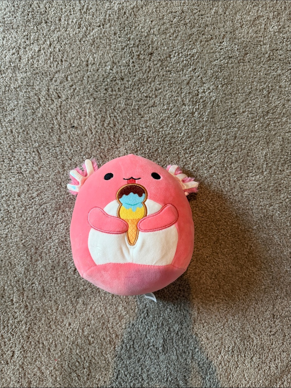 Archie the Axolotl squishmallow holding an ice cream!! In great condition!